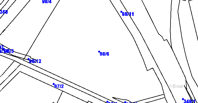 Parcela st. 98/6 v KÚ Malšovice u Hradce Králové, Katastrální mapa