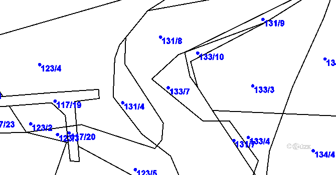 Parcela st. 133/7 v KÚ Malšovice u Hradce Králové, Katastrální mapa