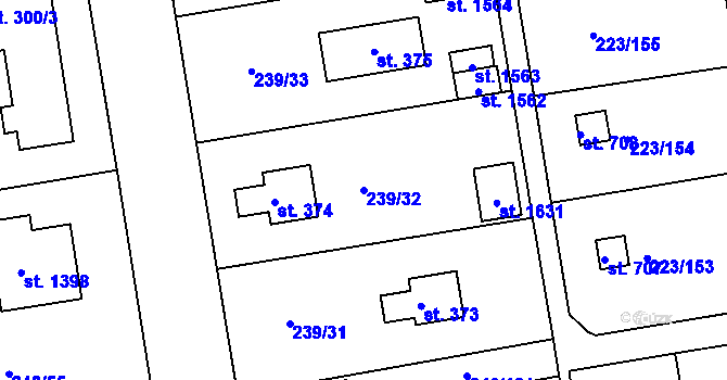 Parcela st. 239/32 v KÚ Malšovice u Hradce Králové, Katastrální mapa