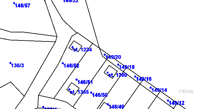 Parcela st. 149/20 v KÚ Malšovice u Hradce Králové, Katastrální mapa
