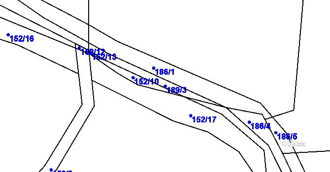 Parcela st. 189/3 v KÚ Malšovice u Hradce Králové, Katastrální mapa