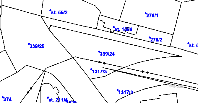 Parcela st. 339/24 v KÚ Malšovice u Hradce Králové, Katastrální mapa