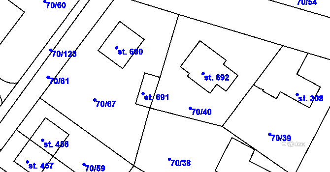 Parcela st. 329 v KÚ Třebeš, Katastrální mapa