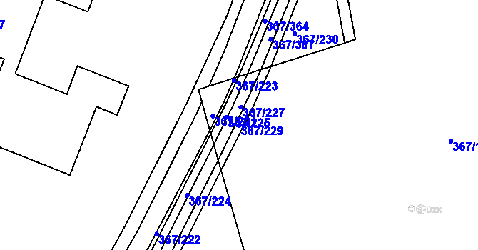Parcela st. 367/229 v KÚ Třebeš, Katastrální mapa