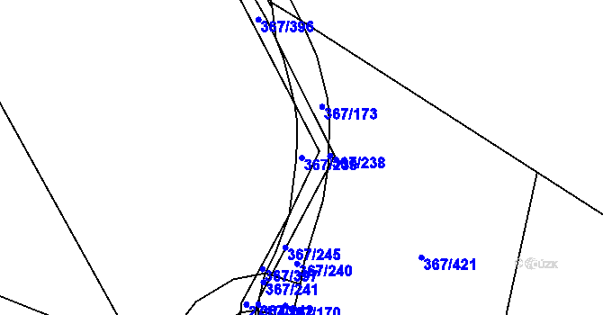 Parcela st. 367/239 v KÚ Třebeš, Katastrální mapa