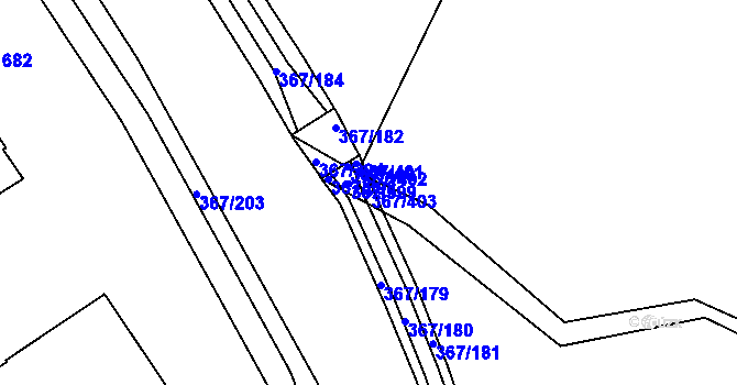 Parcela st. 367/403 v KÚ Třebeš, Katastrální mapa