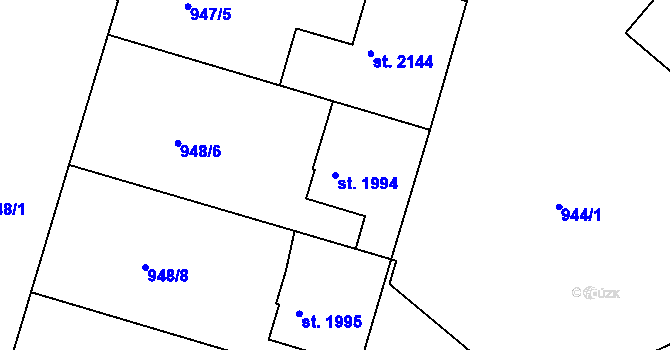 Parcela st. 1994 v KÚ Pražské Předměstí, Katastrální mapa