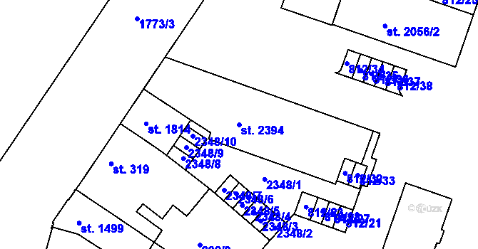 Parcela st. 2394 v KÚ Pražské Předměstí, Katastrální mapa