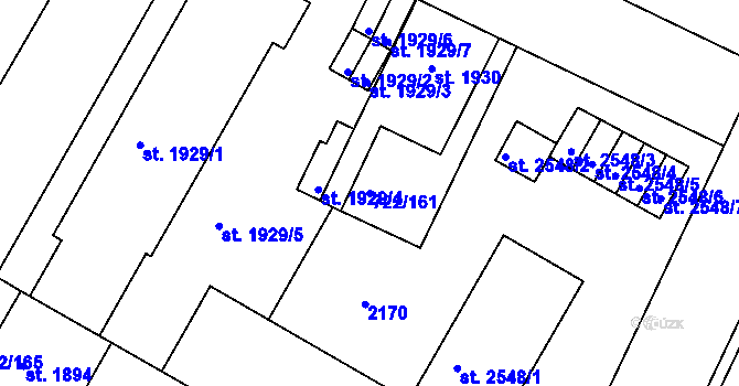 Parcela st. 722/161 v KÚ Pražské Předměstí, Katastrální mapa