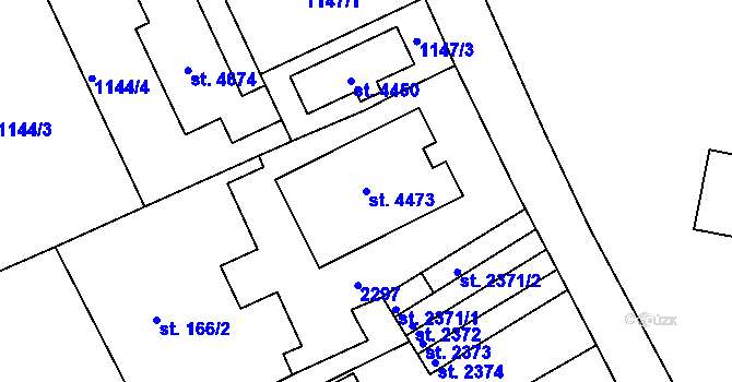 Parcela st. 4473 v KÚ Pražské Předměstí, Katastrální mapa
