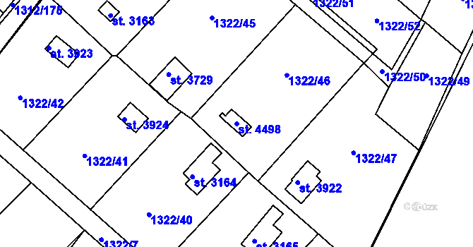Parcela st. 4498 v KÚ Pražské Předměstí, Katastrální mapa