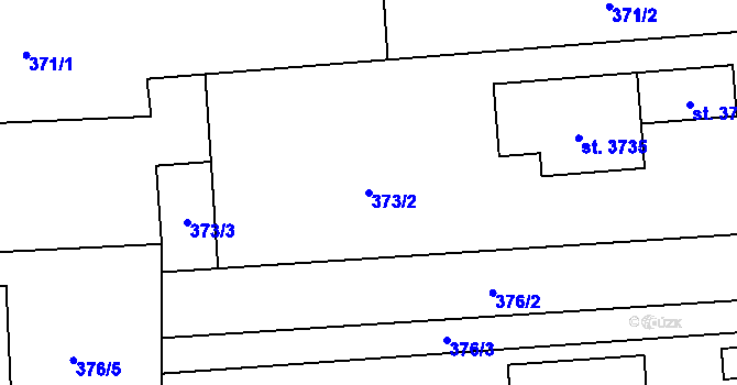 Parcela st. 373/2 v KÚ Nový Hradec Králové, Katastrální mapa