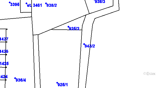 Parcela st. 943/2 v KÚ Nový Hradec Králové, Katastrální mapa