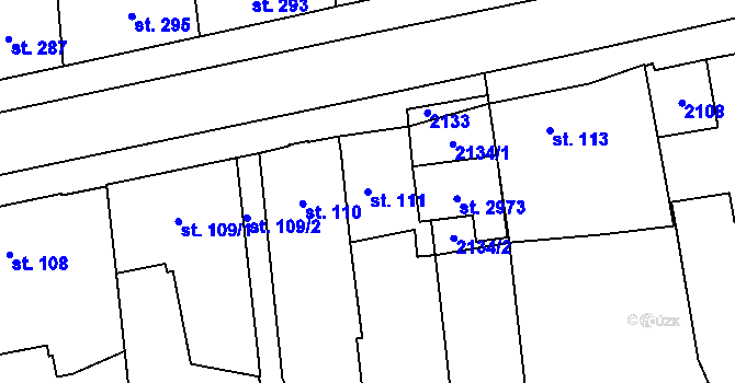 Parcela st. 111 v KÚ Kukleny, Katastrální mapa