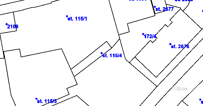 Parcela st. 115/4 v KÚ Kukleny, Katastrální mapa