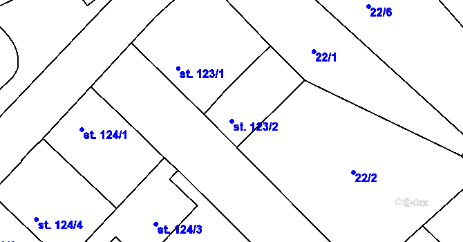 Parcela st. 123/2 v KÚ Kukleny, Katastrální mapa
