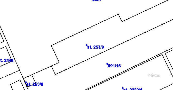 Parcela st. 253/9 v KÚ Kukleny, Katastrální mapa