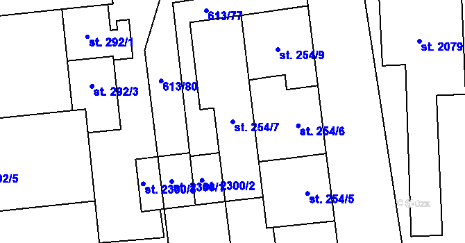 Parcela st. 254/7 v KÚ Kukleny, Katastrální mapa