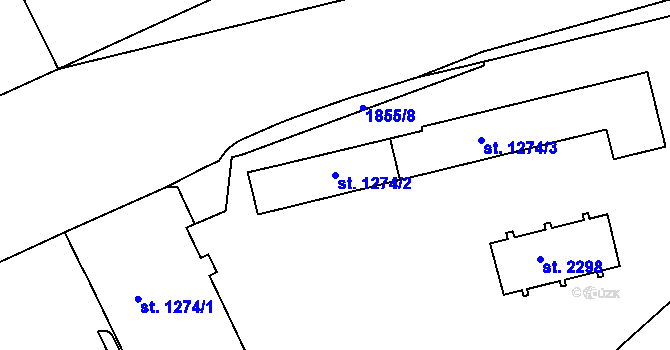 Parcela st. 1274/2 v KÚ Kukleny, Katastrální mapa