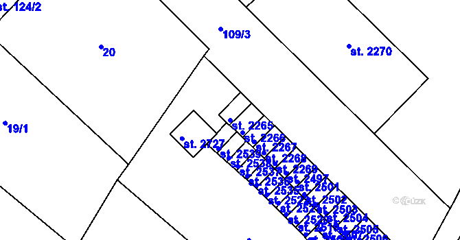 Parcela st. 2265 v KÚ Kukleny, Katastrální mapa