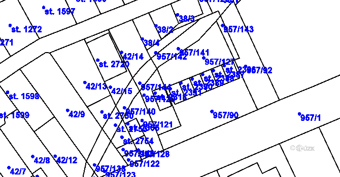 Parcela st. 2391 v KÚ Kukleny, Katastrální mapa