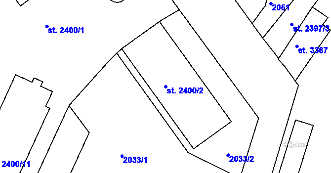 Parcela st. 2400/2 v KÚ Kukleny, Katastrální mapa