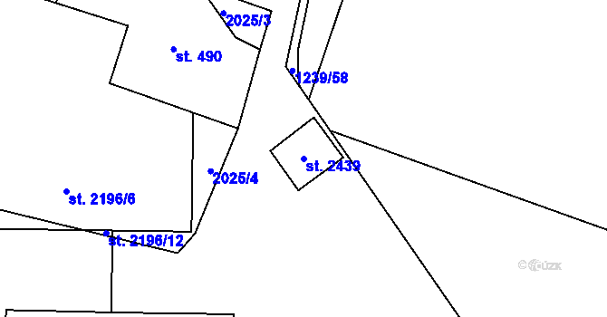 Parcela st. 2439 v KÚ Kukleny, Katastrální mapa