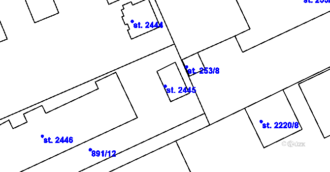 Parcela st. 2445 v KÚ Kukleny, Katastrální mapa