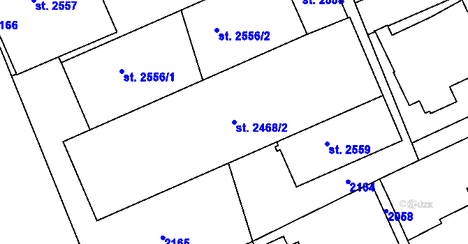 Parcela st. 2468/2 v KÚ Kukleny, Katastrální mapa
