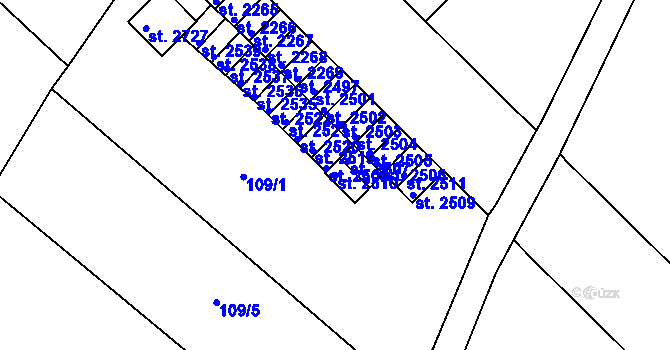 Parcela st. 2510 v KÚ Kukleny, Katastrální mapa
