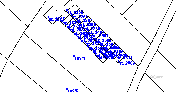 Parcela st. 2520 v KÚ Kukleny, Katastrální mapa