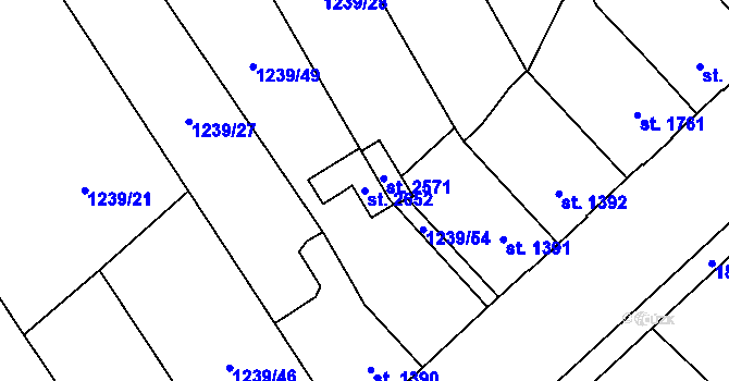 Parcela st. 2652 v KÚ Kukleny, Katastrální mapa