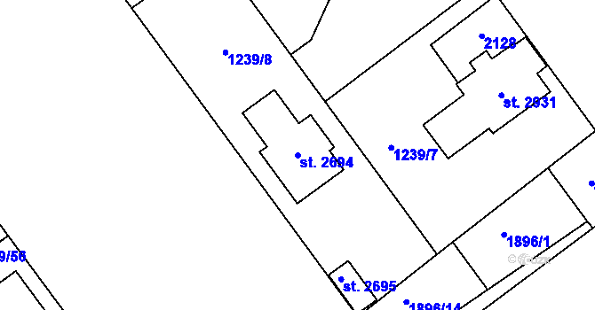Parcela st. 2694 v KÚ Kukleny, Katastrální mapa