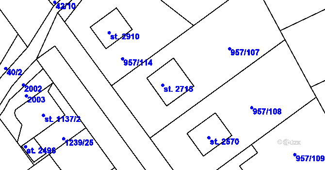 Parcela st. 2715 v KÚ Kukleny, Katastrální mapa