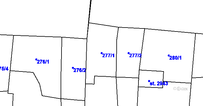 Parcela st. 277/1 v KÚ Kukleny, Katastrální mapa