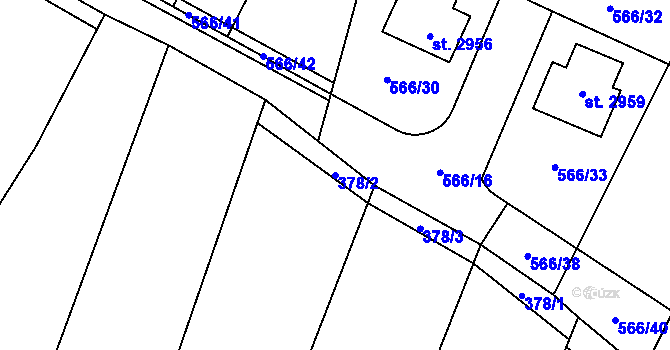 Parcela st. 378/2 v KÚ Kukleny, Katastrální mapa
