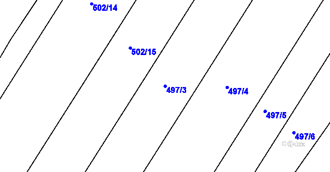 Parcela st. 497/3 v KÚ Kukleny, Katastrální mapa