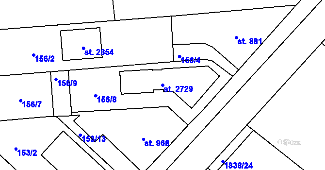 Parcela st. 2729 v KÚ Kukleny, Katastrální mapa