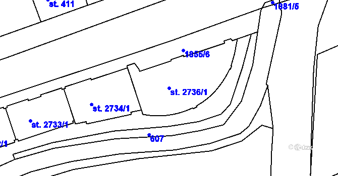 Parcela st. 2736/1 v KÚ Kukleny, Katastrální mapa