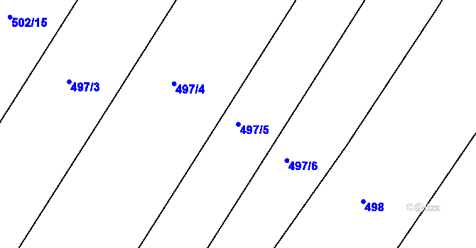 Parcela st. 497/5 v KÚ Kukleny, Katastrální mapa