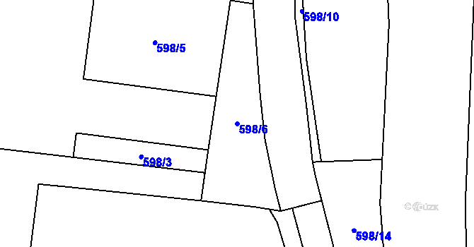 Parcela st. 598/6 v KÚ Kukleny, Katastrální mapa