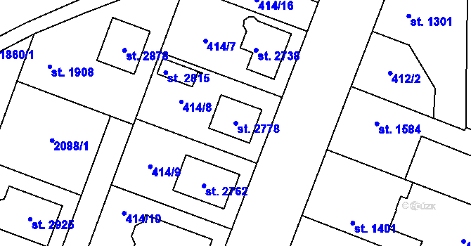 Parcela st. 2778 v KÚ Kukleny, Katastrální mapa