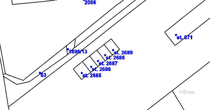 Parcela st. 2688 v KÚ Kukleny, Katastrální mapa