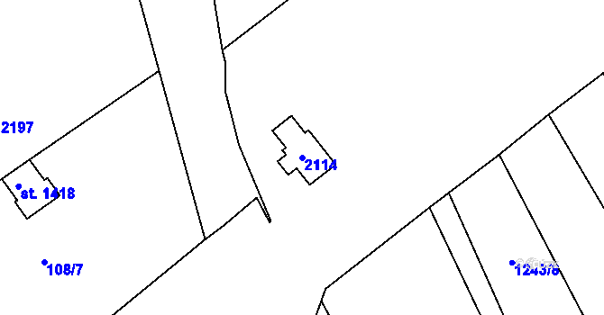 Parcela st. 2114 v KÚ Kukleny, Katastrální mapa