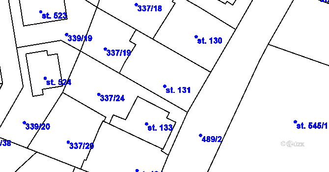 Parcela st. 131 v KÚ Kluky, Katastrální mapa