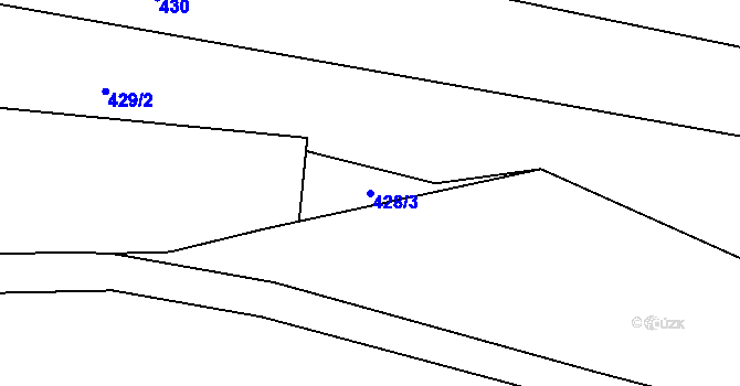 Parcela st. 428/3 v KÚ Kluky, Katastrální mapa