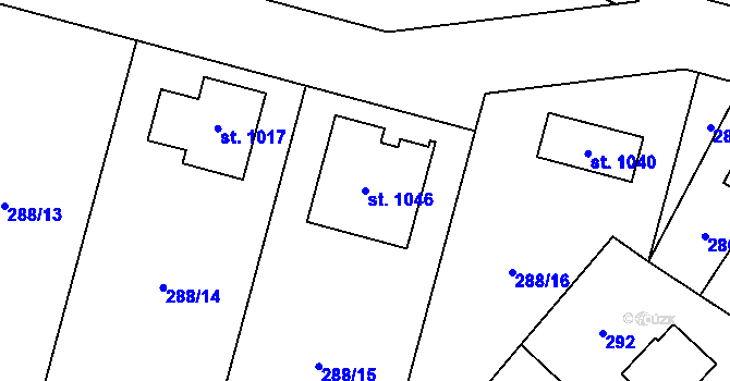 Parcela st. 1046 v KÚ Kluky, Katastrální mapa