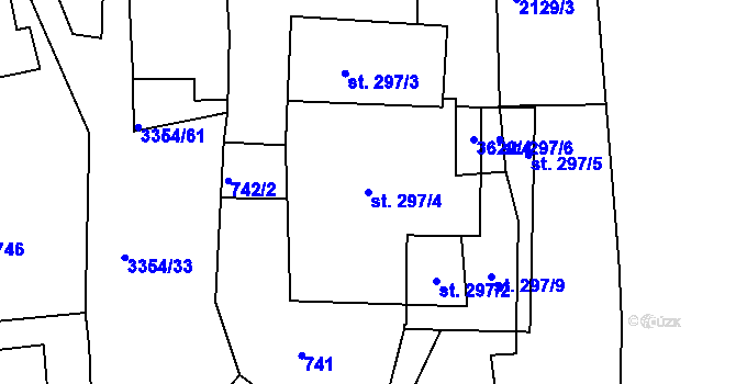 Parcela st. 297/4 v KÚ Hradec nad Svitavou, Katastrální mapa