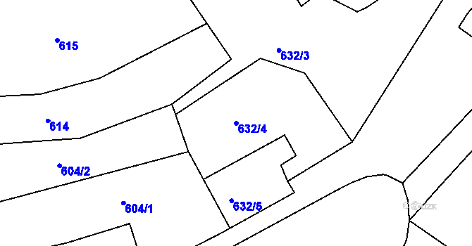 Parcela st. 632/4 v KÚ Hradec nad Svitavou, Katastrální mapa