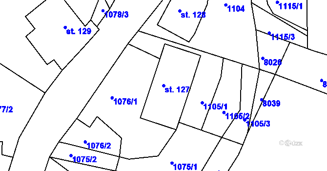 Parcela st. 127 v KÚ Hradec nad Svitavou, Katastrální mapa